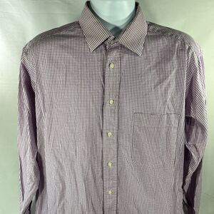 VINTAGE GITMAN BROS BUTTON DOWN LONG SLEEVE SHIRT 16.5 30 CHECK DISCOLORD COLLAR